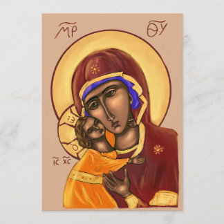 Mother of God Paper Icon Card Tack Kort