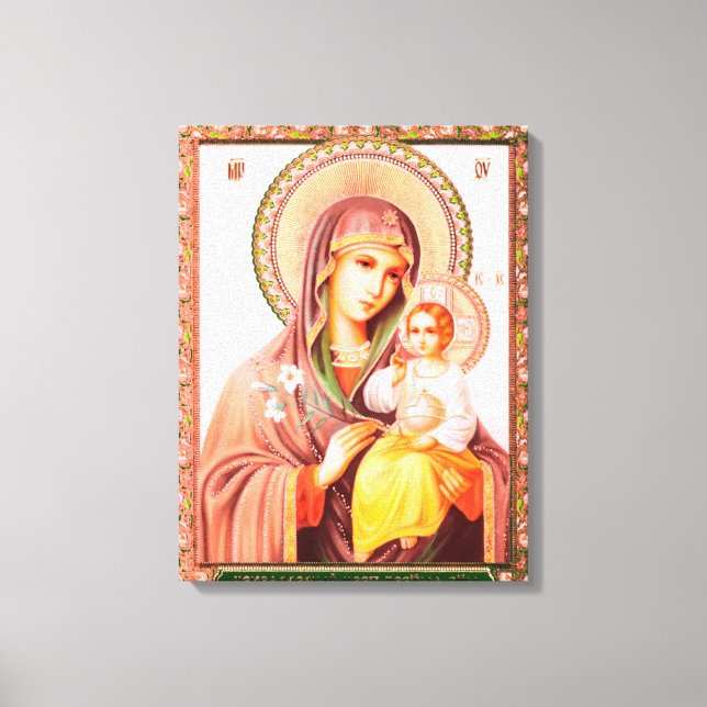 Mother of God Russian Icon Canvastryck (Framsida)