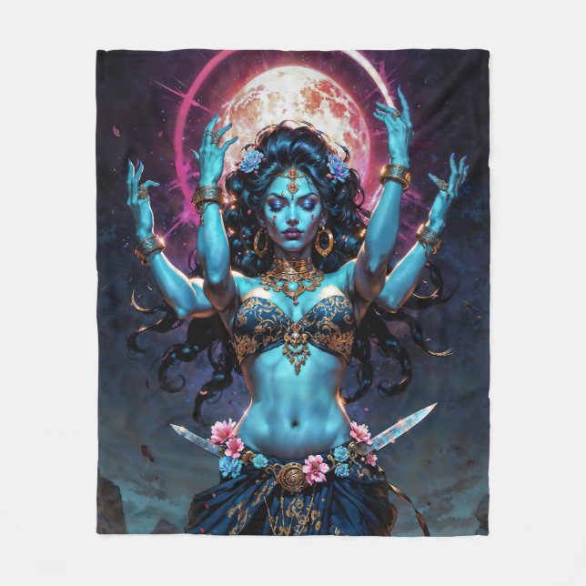 Mother of Liberation Kali Goddess Fleecefilt (Framsidan)