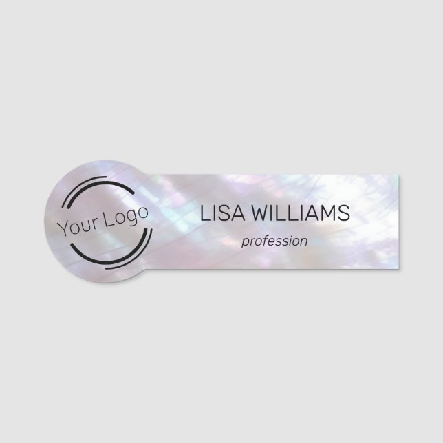 Mother-of-pearl Iridescent | Logo  Namnbricka (Framsida)