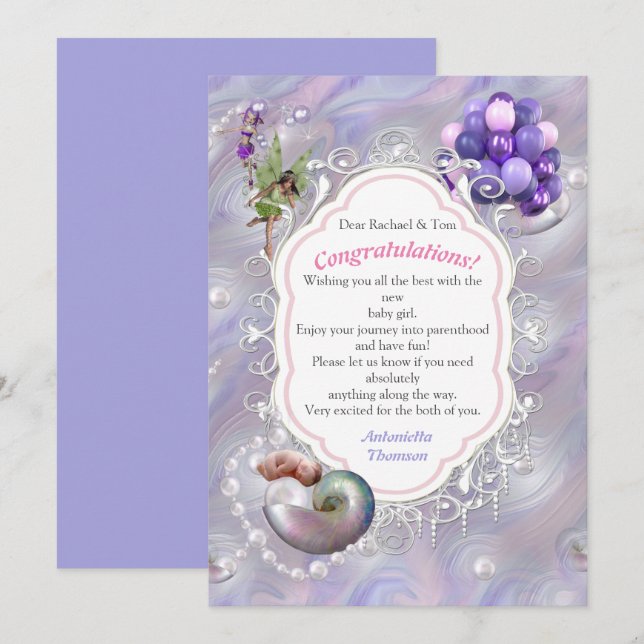 Mother of Pearls giving Birth to a Baby Girl Tack Kort (Fram/baksida)