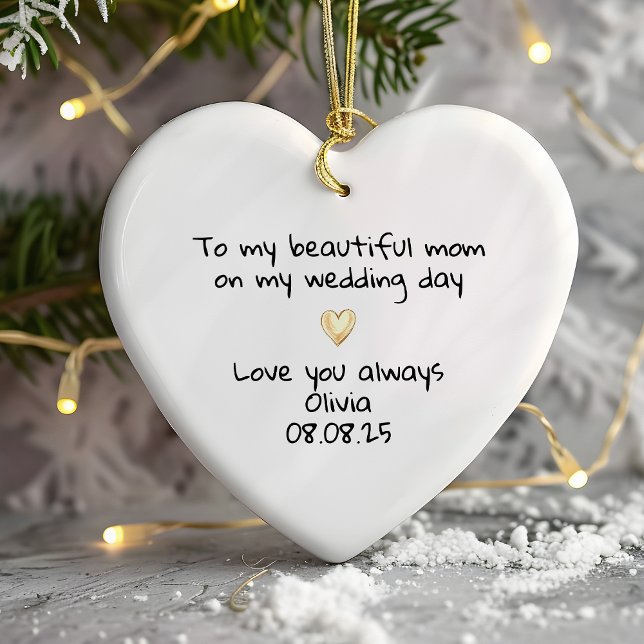 Mother of the Bride Heart Keepsake Julgransprydnad Keramik (Skapare uppladdad)