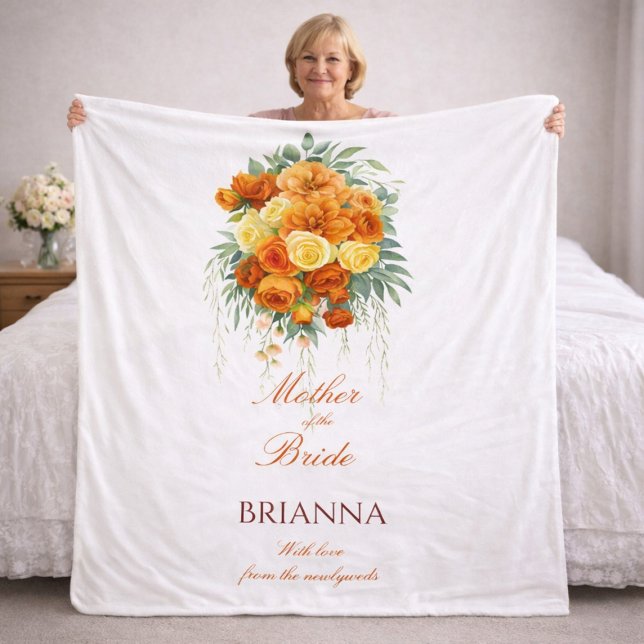 Mother of the Bride Hot Red Roses Wedding Gift   Fleecefilt (Skapare uppladdad)