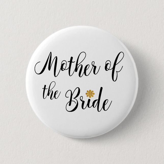 Mother of the Bride Wedding Party Pin-back Button Knapp (Framsida)