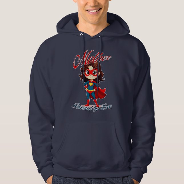 Mother Powered by Love – Supermom Art Hoodie (Framsida)