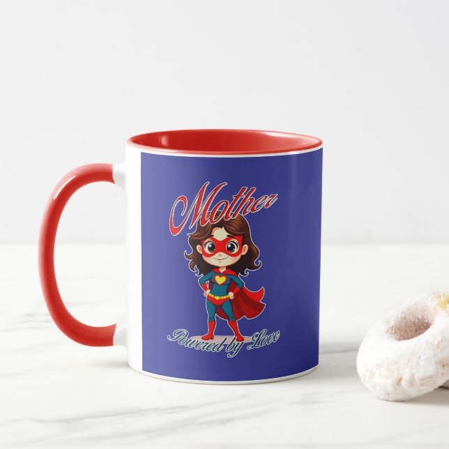 Mother Powered by Love – Supermom Art Mugg (Med munk)