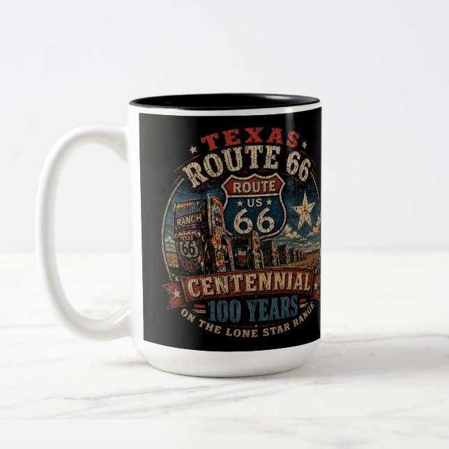 Mother Road Texas Kaffe Nostalgi Två-Tonad Mugg (Vänster)