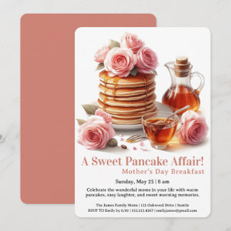 Mother’s Day Breakfast Invitation – Pancakes Roses Inbjudningar