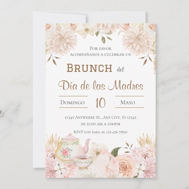 Mother´s Day Brunch Invitation Inbjudningar (Framsida)