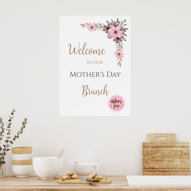 Mother´s Day Brunch Welcome Sing Poster (Kök)