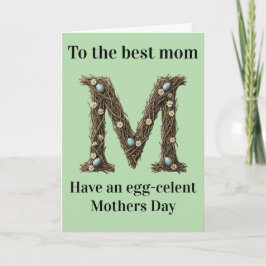 Mother’s Day Card Cute Rustic Floral Letter Kort