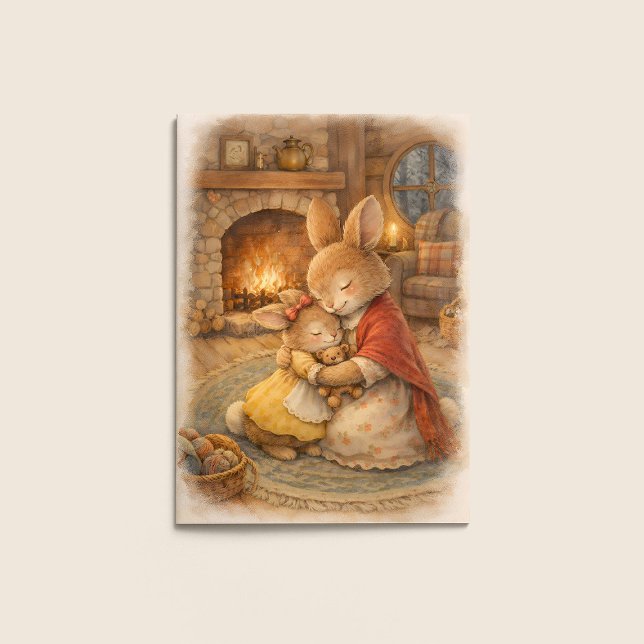 Mother’s Day Card – Rabbit Cozy Embrace Kort (Skapare uppladdad)