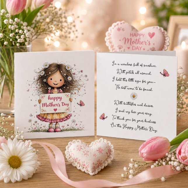 Mother’s Day Card with Child Illustration  (Skapare uppladdad)