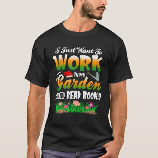 Mother s Day Gardening Gift Garden and Book Lover  T Shirt