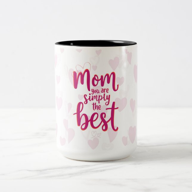 Mother’s Day Love Mug – Best Mom Ever Två-Tonad Mugg (Center)