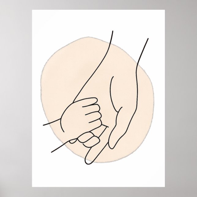 Mother’s Day Minimalist Parent & Child Line Art Poster (Framsidan)