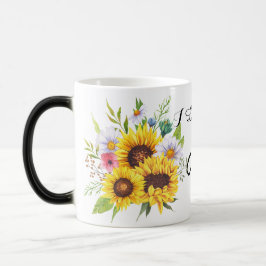 Mother’s Day Mug with Sunflower Bouquet and Heartf Magisk Mugg