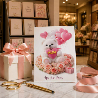 Mother’s Day Teddy Bear Card | “You Are Loved" Kort