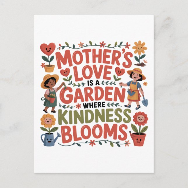 Mother’s Love Is A Garden Where Kindness Blooms Inbjudan Vykort (Framsida)
