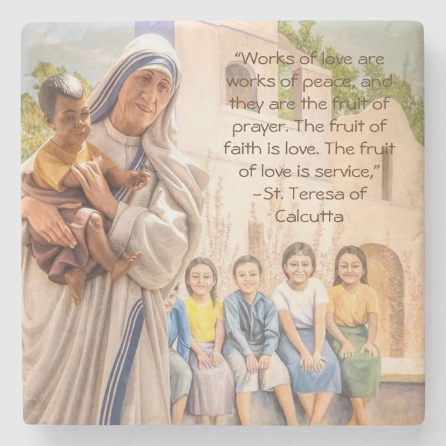 Mother Teresa-coaster Stenunderlägg (Framsidan)