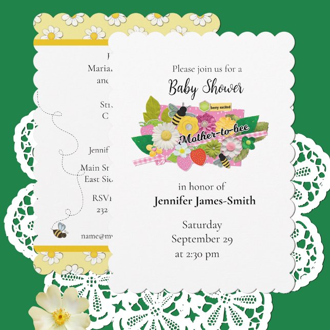 Mother-to-Bee Baby Shower Invitation Inbjudningar (Skapare uppladdad)