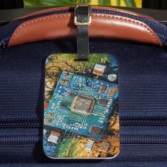 Motherboard - Abstract Computer Tech Art Bagagebricka (Framsida Insitu 2)