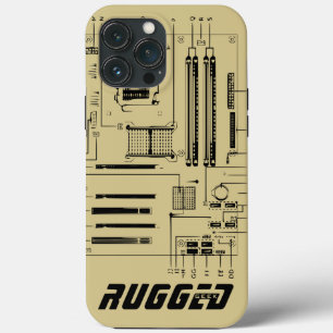 Motherboard Tech för guld och svart RUGGED GEEK