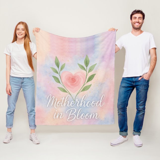 Motherhood in Bloom Fleece Blanket – Floral Gift. (På plats)