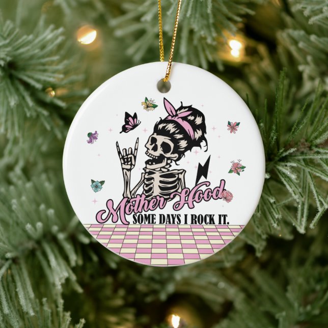 Motherhood – Some Days I Rock It Funny Julgransprydnad Keramik (Träd)