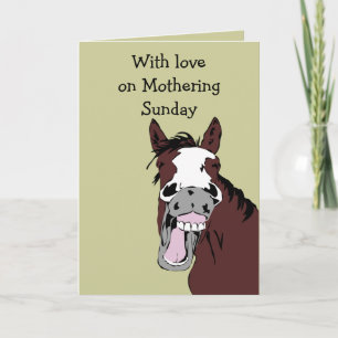 Mothering Roligt Söndag Horses Animal Art Kort