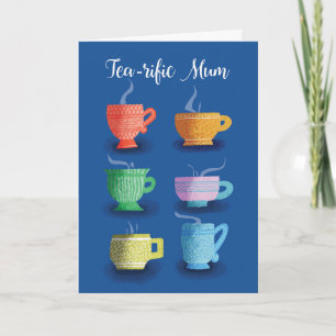 Mothering Söndag Morsa Whimsical Steaming Tekopp Kort
