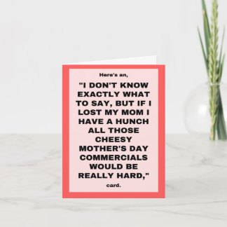 Motherless Mors dag Card - vän Kort