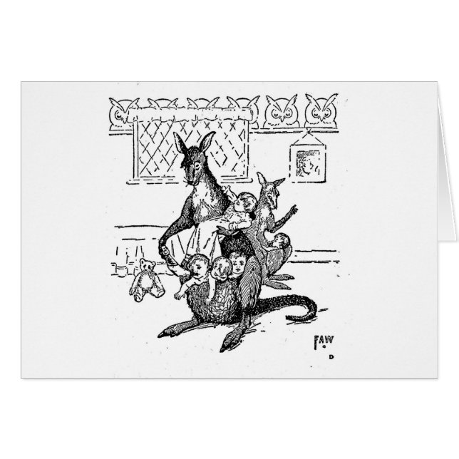 Motherly Kangaroo Hälsningskort (Framsidan Horizontal)