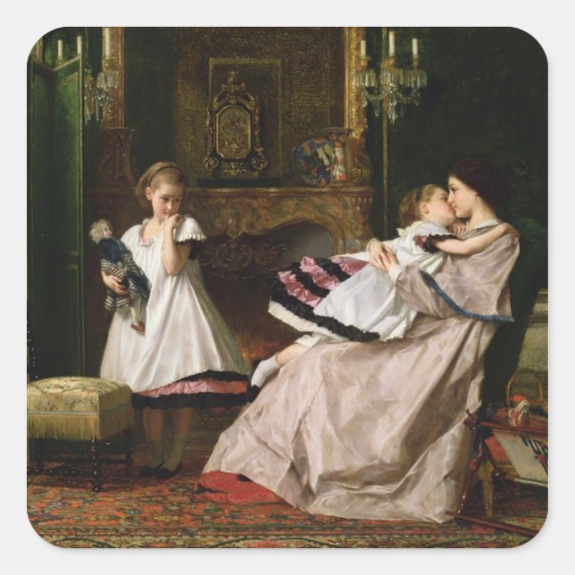 Motherly Kärlek Fyrkantigt Klistermärke (Framsida)