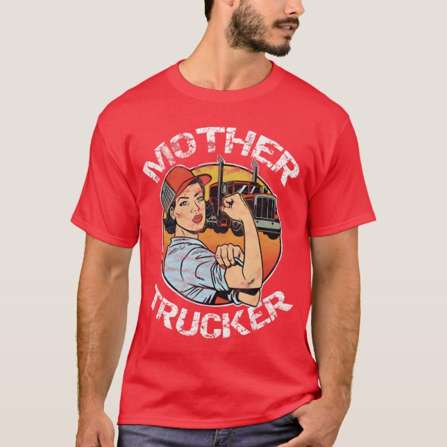 Motherrucker Female CDL Semiruck Driver-gåva T Shirt (Framsida)