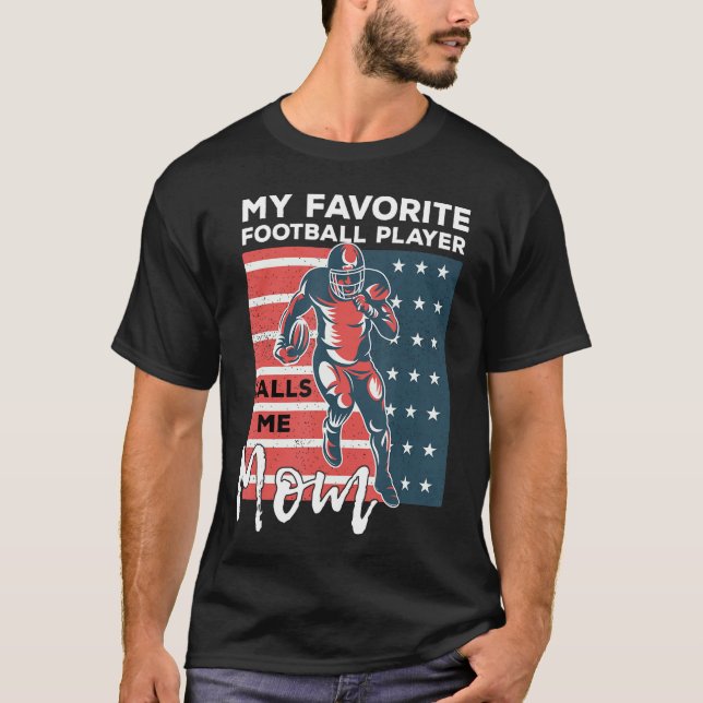 Mothers Day American Football Player  Distressed U T Shirt (Framsida)