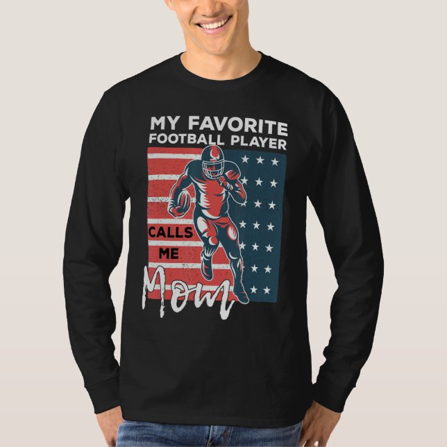 Mothers Day American Football Player  Distressed U T Shirt (Framsida)