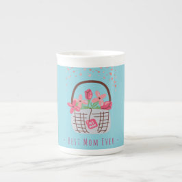 Mother's Day,Best Mom Ever, with Beautiful Flower Benporslin Mugg