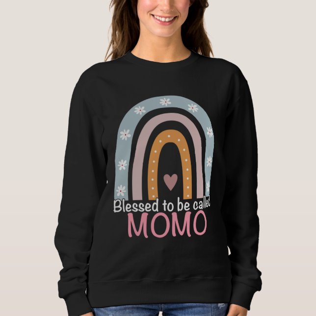 Mothers Day Blessed To Be Called Momo Rainbow Momo T Shirt (Framsida)