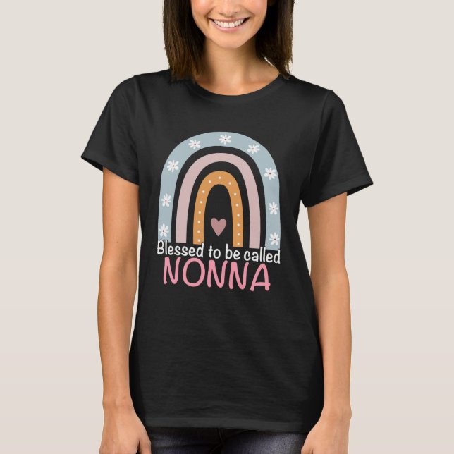 Mothers Day Blessed To Be Called Nonna Rainbow Non T Shirt (Framsida)