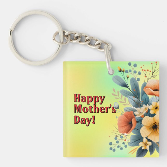 Mother's Day Boho Flowers Clipart-61983 Keychain (Framsidan)