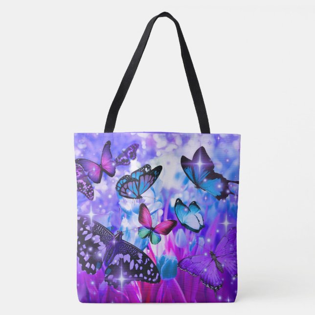 Mother's Day Butterflies Tote Bag Tygkasse (Framsida)
