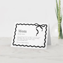 Mother's Day Card; Mom "Noun" Kort