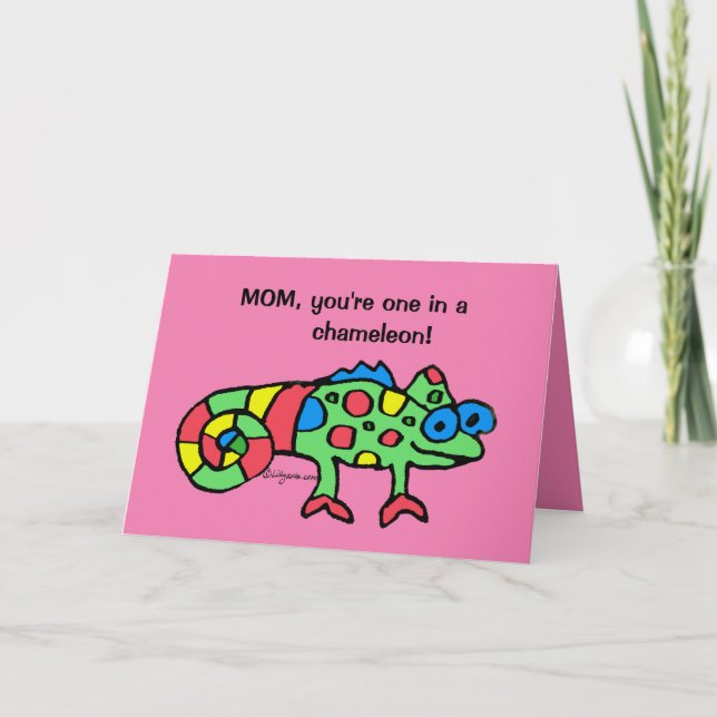 Mother's Day Chameleon Pink Card Kort (Framsida)