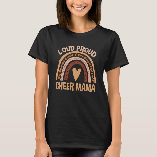 Mother's Day Cheerleading Mom Loud Proud Cheer Mam T Shirt (Framsida)