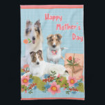 Mother's Day Collies and flowers Kökshandduk<br><div class="desc">Three beautiful collies adorned with flowers wishing you a Happy Mother's Day.</div>