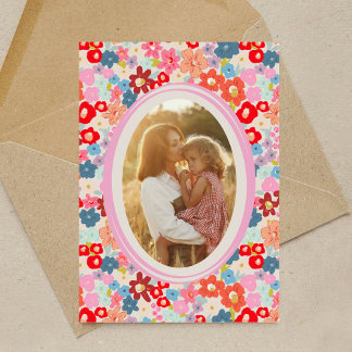 Mother's Day Custom Photo Bright Floral Garden Kort