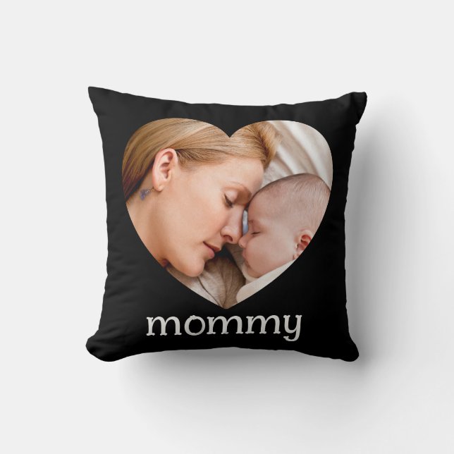mothers day  cute heart photo Throw Pillow Kudde (Framsida)