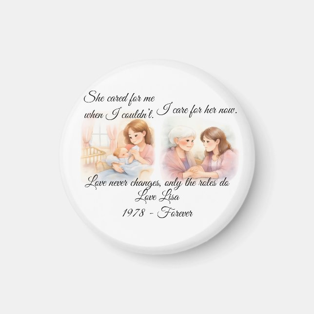 Mother's Day Elders Care  Throw Pillow Magnet (Framsidan)