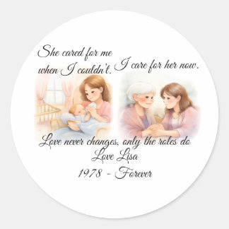 Mother's Day Elders Care  Throw Pillow Runt Klistermärke